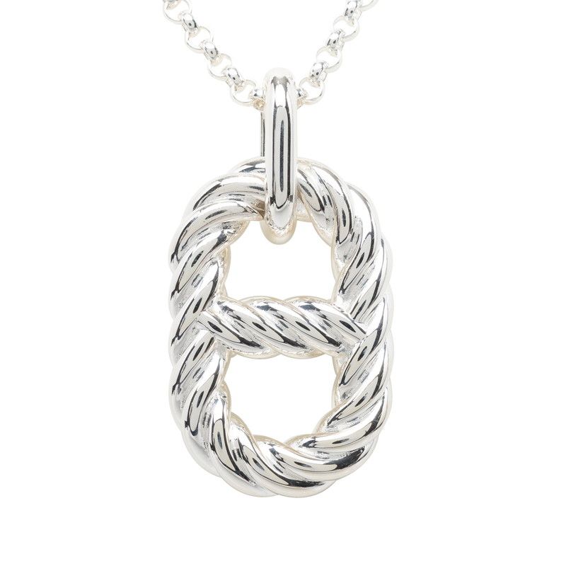 Hermes Chaine D'ancre Alea 2 Twist GM Pendant Silver