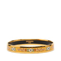 Hermes Enamel PM Cloisonne Flower Bangle Gold Plated Bracelet