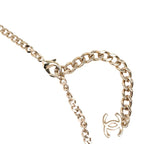 Chanel CC Logo Chain Necklace Gold Blue Black Plated Leather Denim — view 4