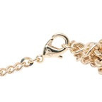 Chanel CC Logo Chain Necklace Gold Blue Black Plated Leather Denim — view 5