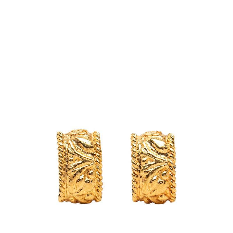 Chanel CC Logo Earrings Gold Plated