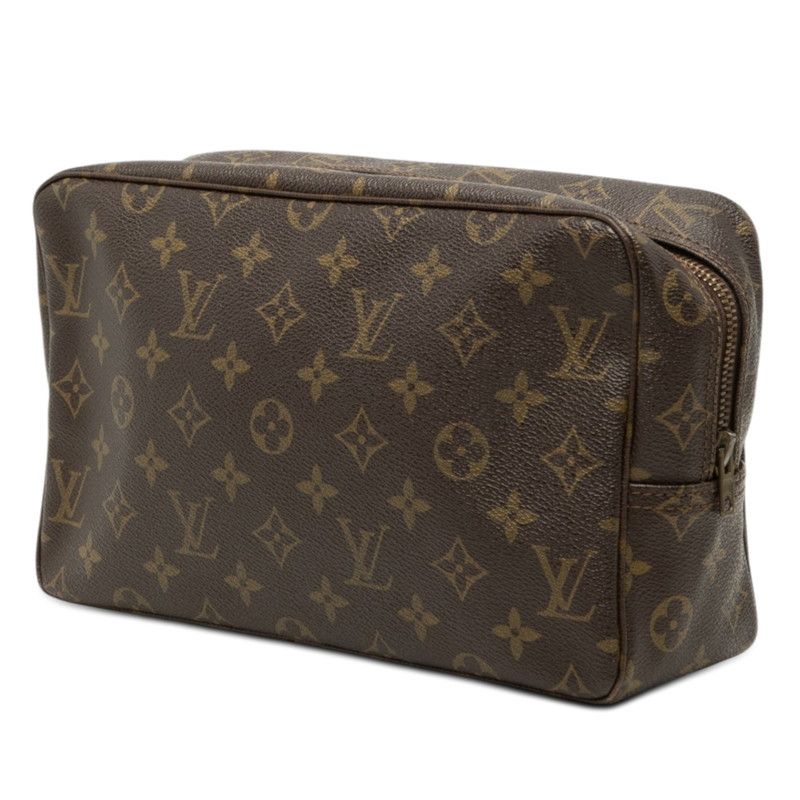 Louis Vuitton Monogram Trousse Toilet 28 Clutch Brown Leather — view 2