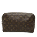 Louis Vuitton Monogram Trousse Toilet 28 Clutch Brown Leather