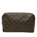 Louis Vuitton Monogram Trousse Toilet 28 Clutch Brown Leather