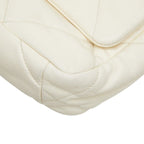 Chanel CC Logo 19 Chain Shoulder Bag White Lambskin — view 5
