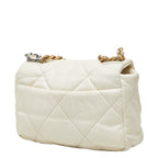 Chanel CC Logo 19 Chain Shoulder Bag White Lambskin — view 2