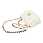 Chanel CC Logo 19 Chain Shoulder Bag White Lambskin — view 8