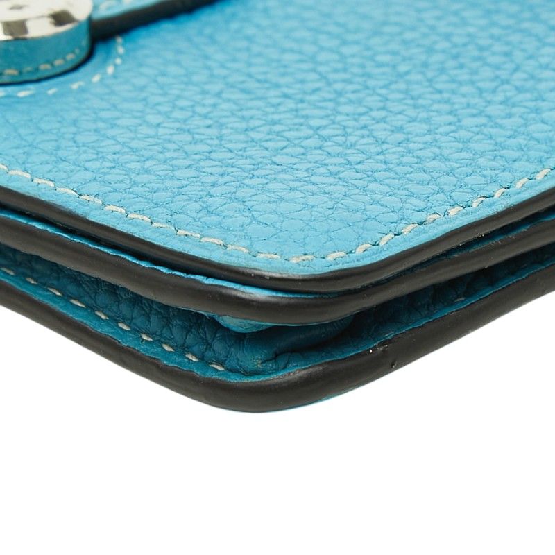 Hermes Dogon Coin Purse Blue Togo — view 4