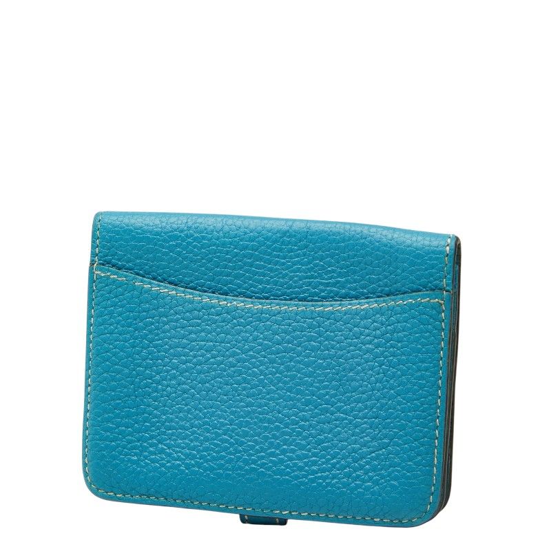 Hermes Dogon Coin Purse Blue Togo — view 2