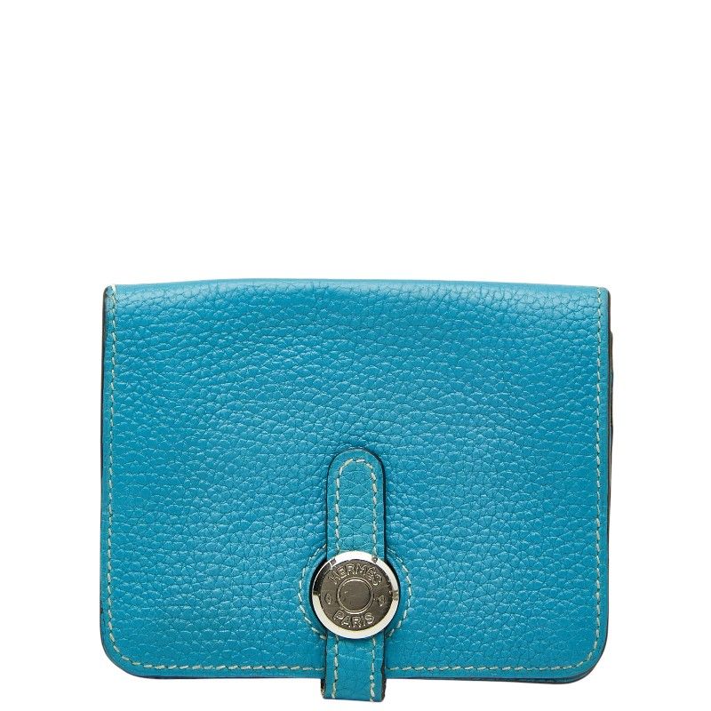 Hermes Dogon Coin Purse Blue Togo