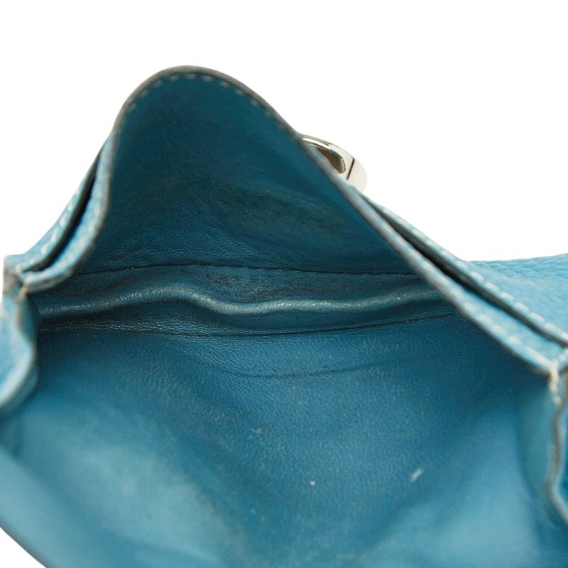Hermes Dogon Coin Purse Blue Togo — view 8