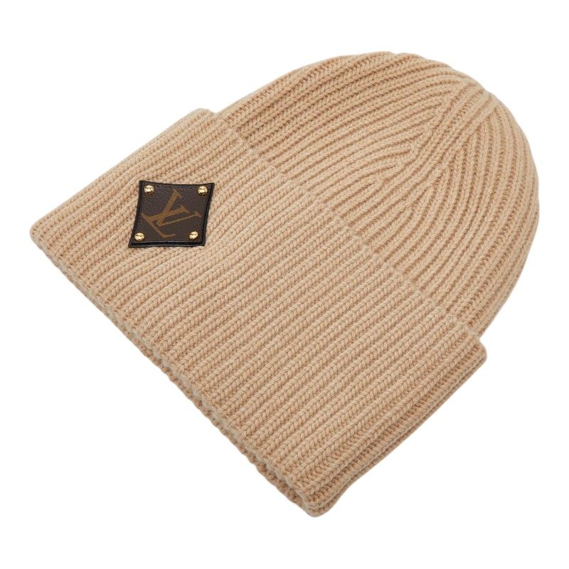 Louis Vuitton Monogram Bonnet LV Beige Knit Cap Wool