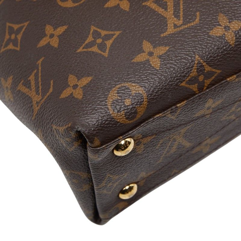 Louis Vuitton Monogram Tote BB 2-Way Shoulder Bag Cerise Red Brown Leather — view 7