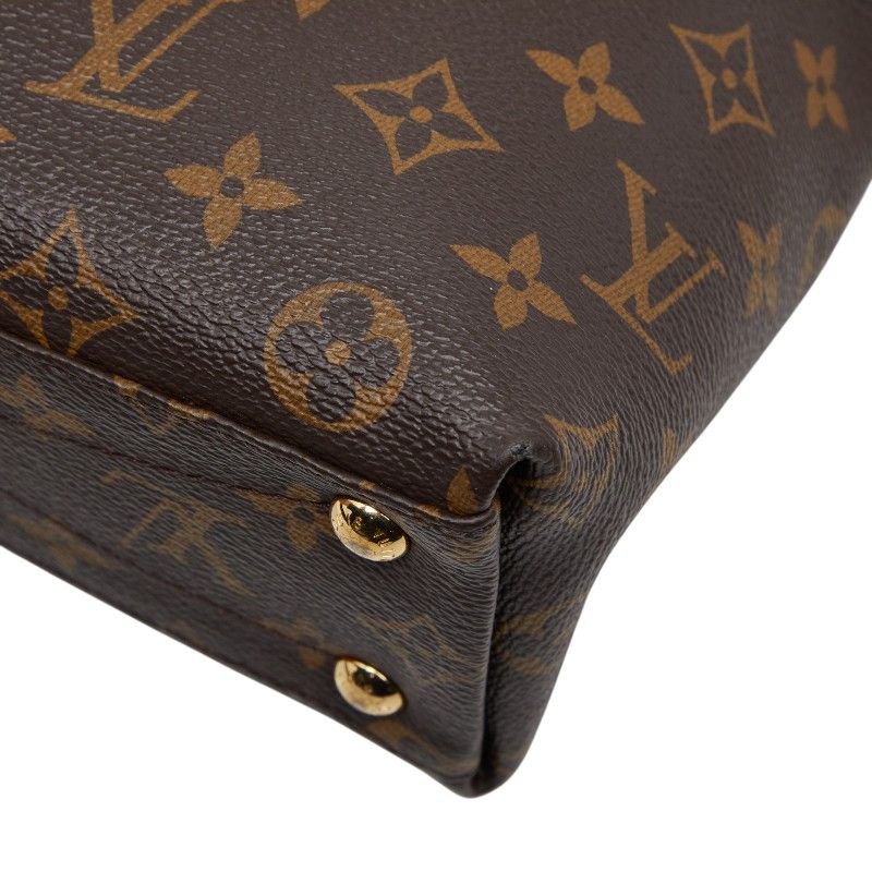 Louis Vuitton Monogram Tote BB 2-Way Shoulder Bag Cerise Red Brown Leather — view 6