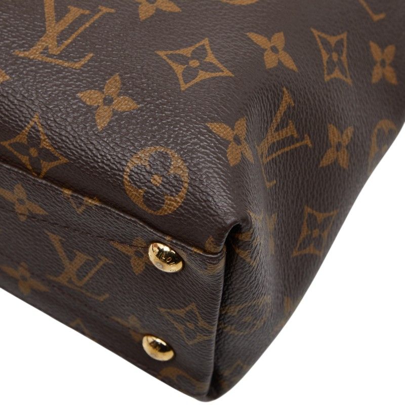 Louis Vuitton Monogram Tote BB 2-Way Shoulder Bag Cerise Red Brown Leather — view 5
