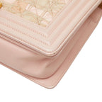 Chanel CC Logo Boy Chain Shoulder Bag Pink Lambskin Tweed — view 4