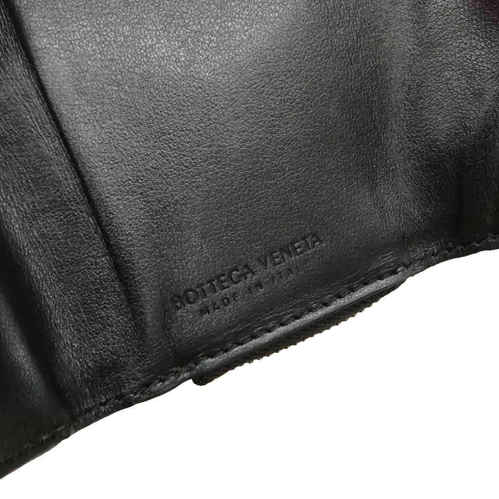 Bottega Veneta Intrecciato Trifold Wallet Compact Black — view 8