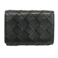 Bottega Veneta Intrecciato Trifold Wallet Compact Black