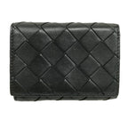 Bottega Veneta Intrecciato Trifold Wallet Compact Black