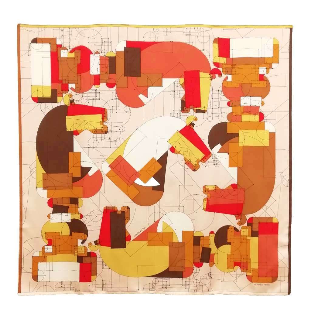 Hermes Echec AU Roi Checkmate Carre 90 Large Scarf