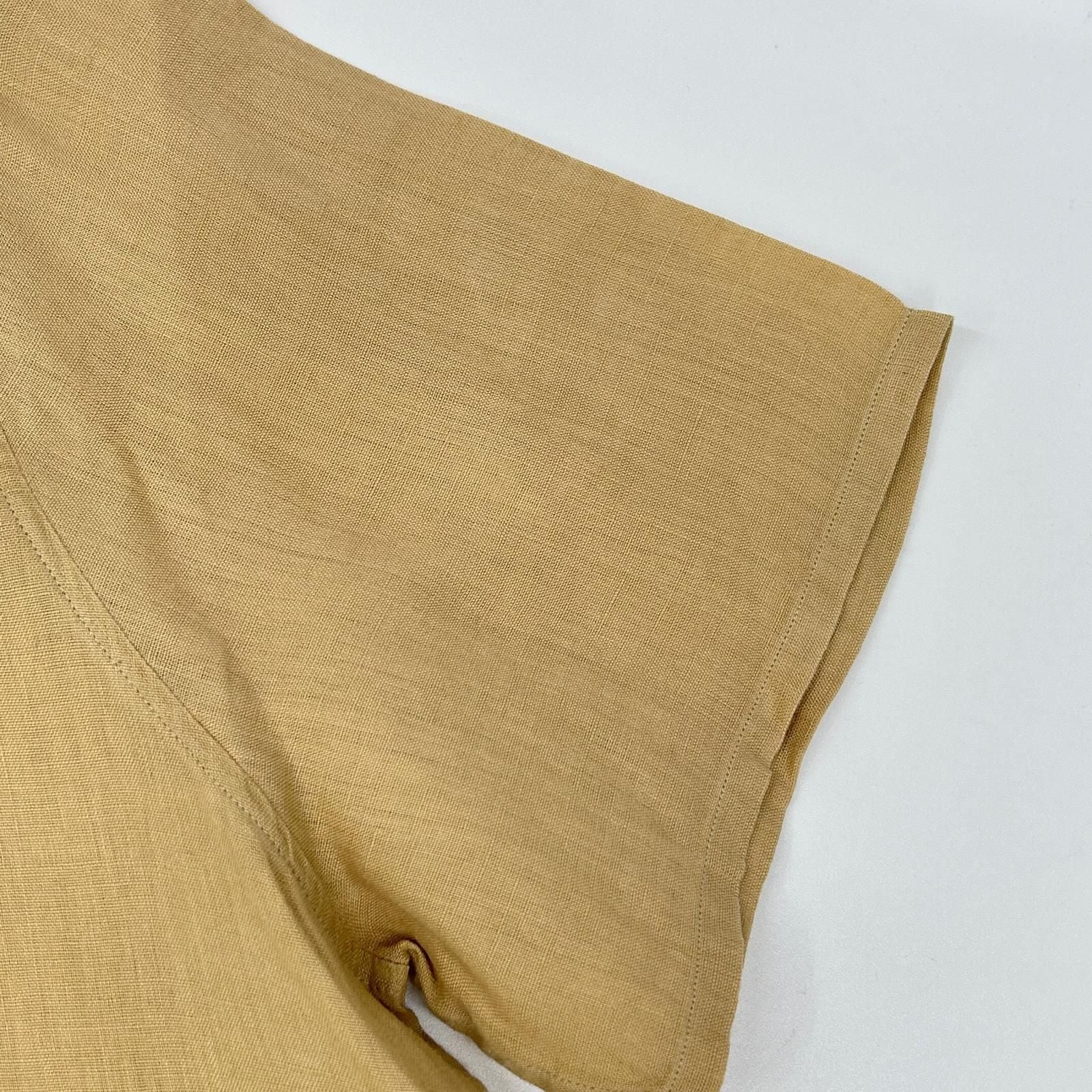 Hermes Linen Half Button Short Sleeve Shirt — view 6