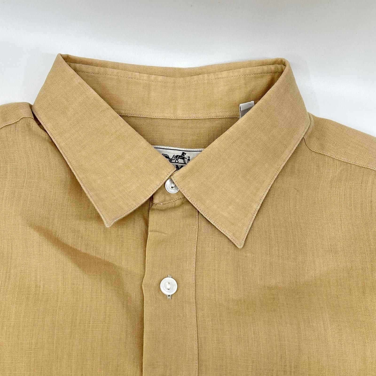 Hermes Linen Half Button Short Sleeve Shirt — view 5