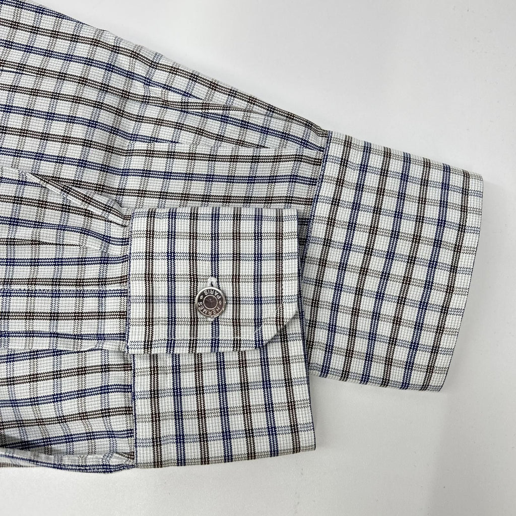 Hermes Check Series Button Long Sleeve Shirt — view 7