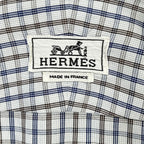 Hermes Check Series Button Long Sleeve Shirt — view 4