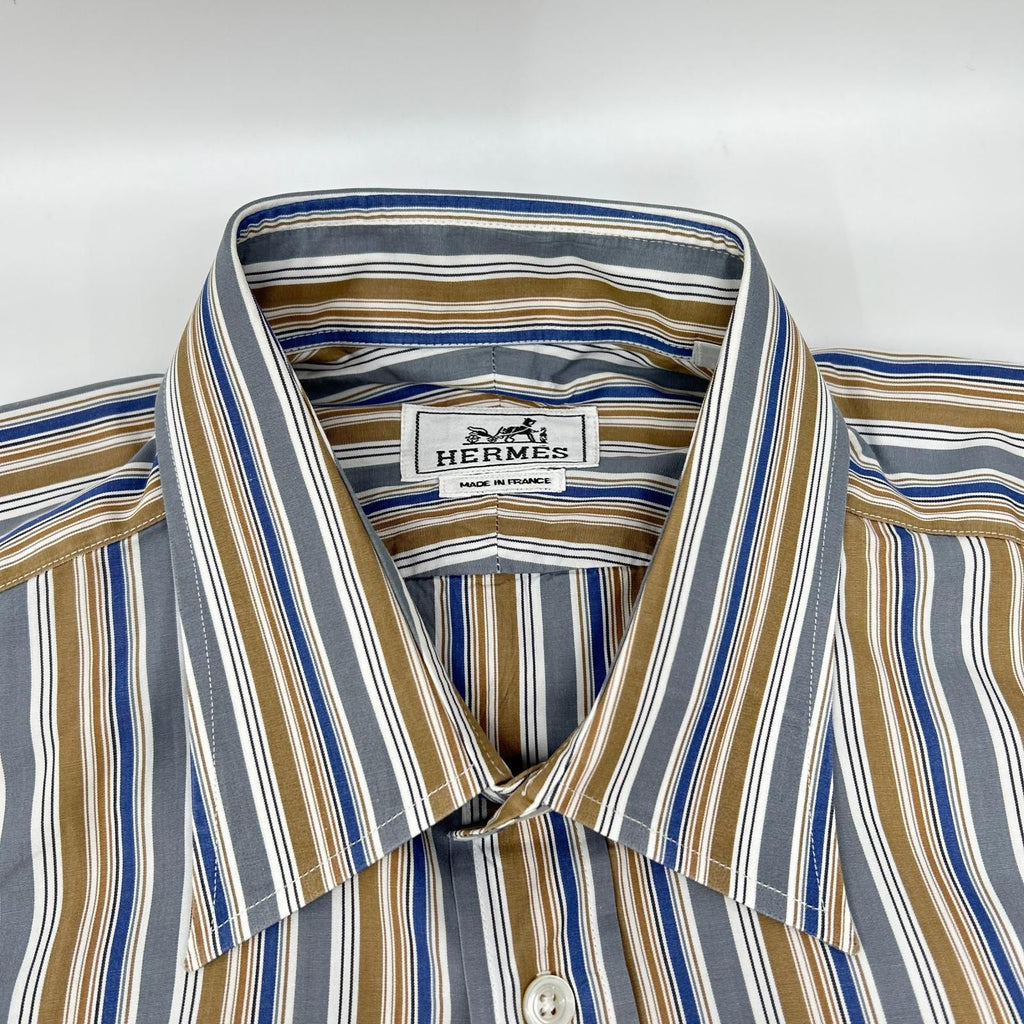 Hermes Striped Series Button Long Sleeve Shirt — view 6