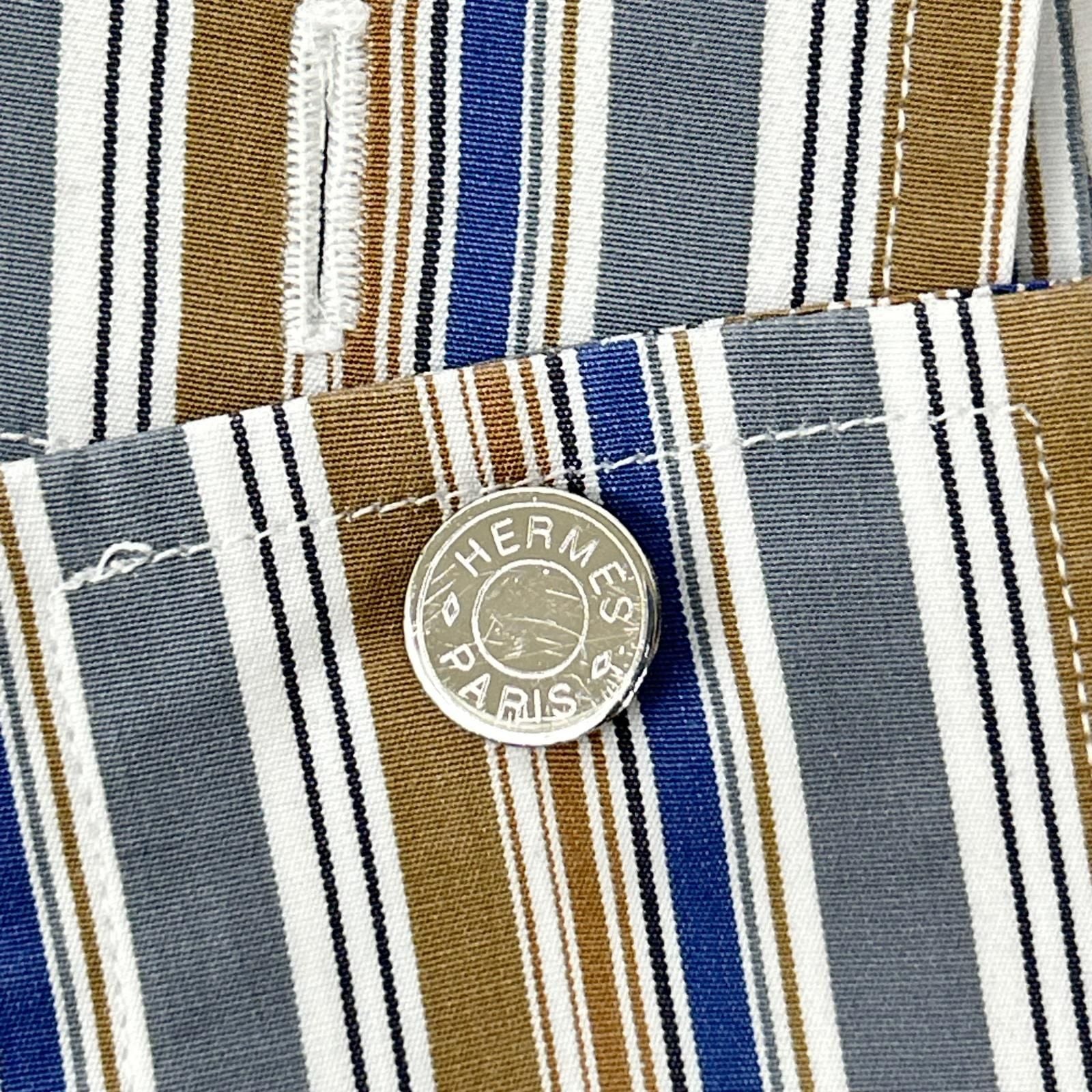 Hermes Striped Series Button Long Sleeve Shirt — view 8