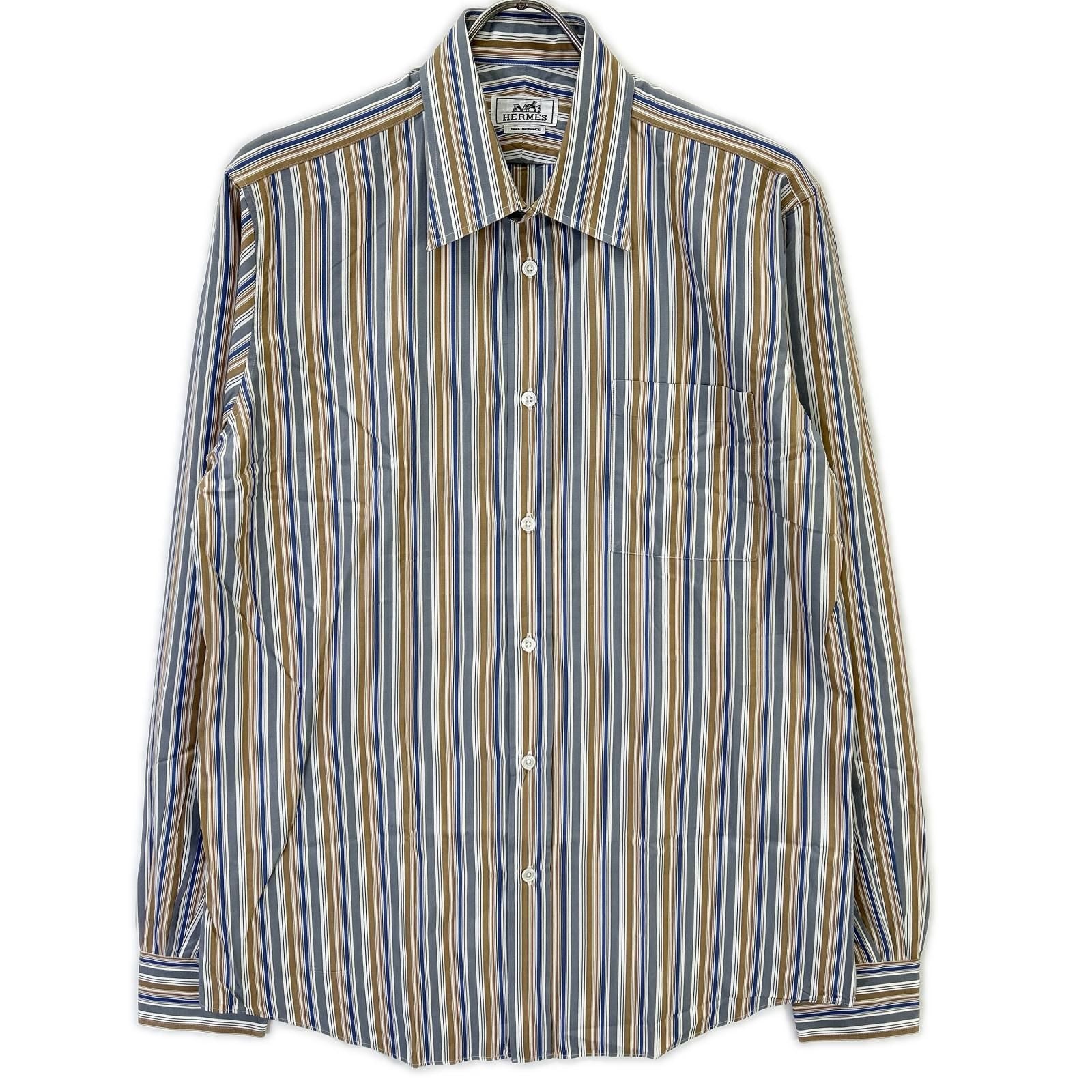 Hermes Striped Series Button Long Sleeve Shirt