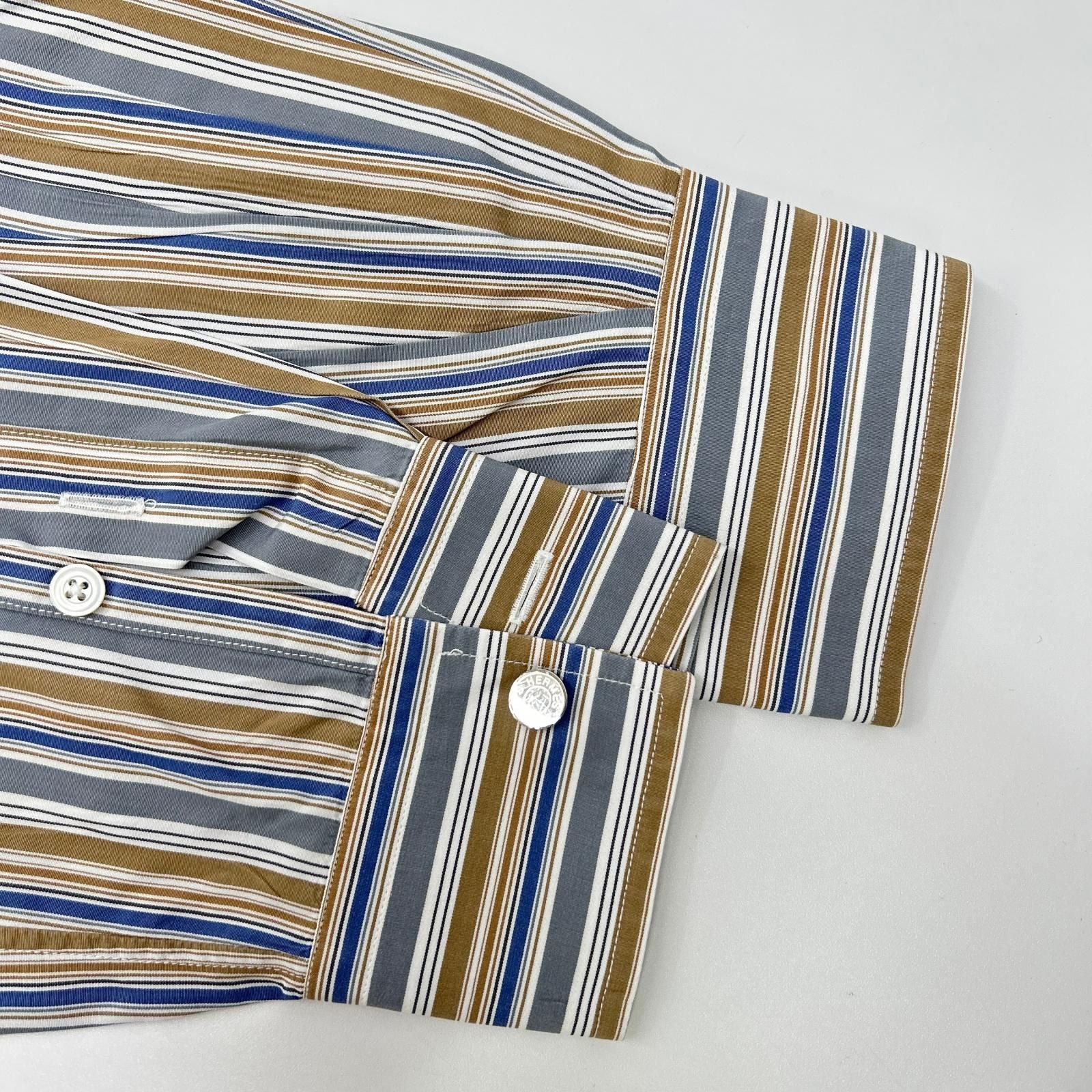 Hermes Striped Series Button Long Sleeve Shirt — view 7