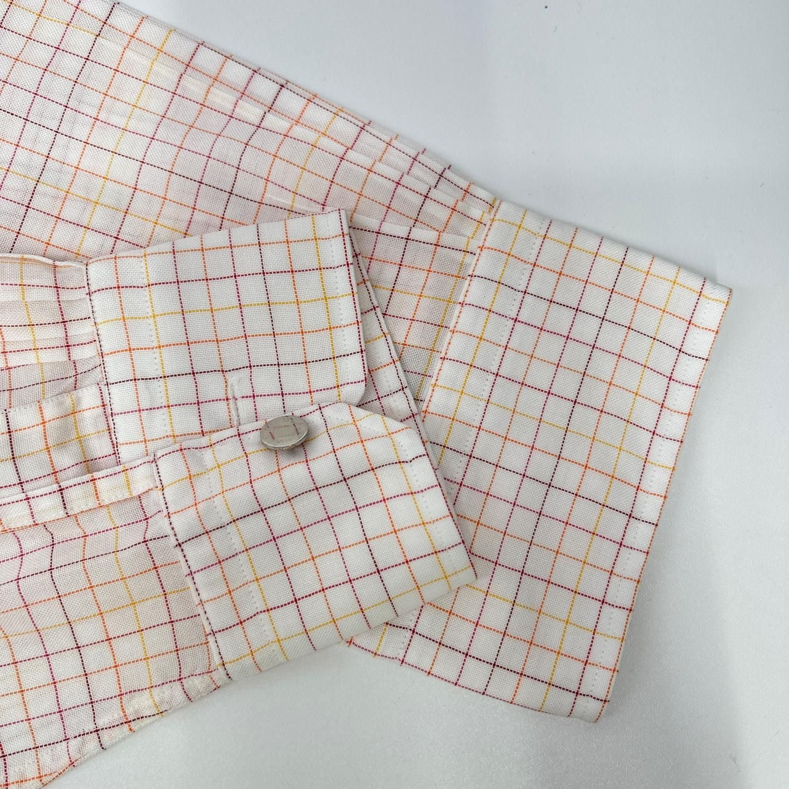 Hermes Check Series Button Long Sleeve Shirt — view 8