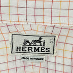 Hermes Check Series Button Long Sleeve Shirt — view 4