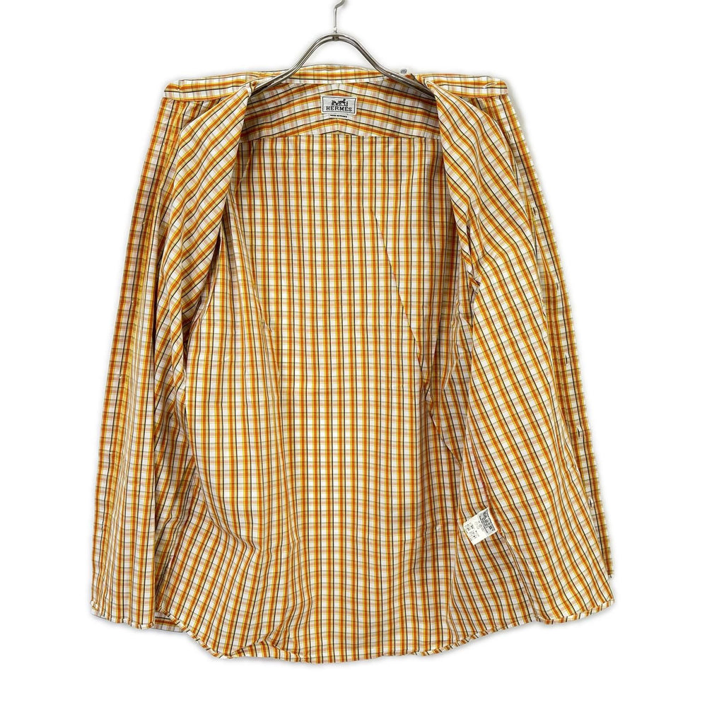 Hermes Check Series Button Down Long Sleeve Shirt — view 3