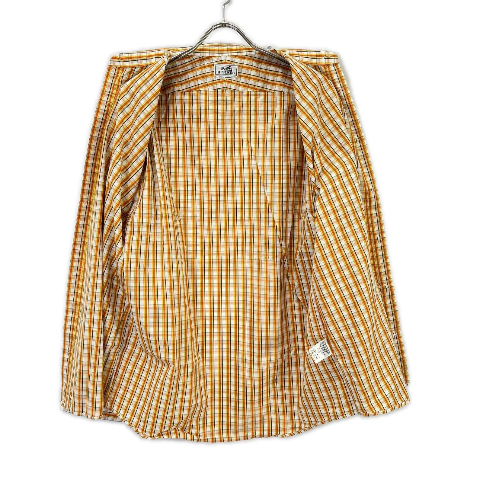 Hermes Check Series Button Down Long Sleeve Shirt — view 3