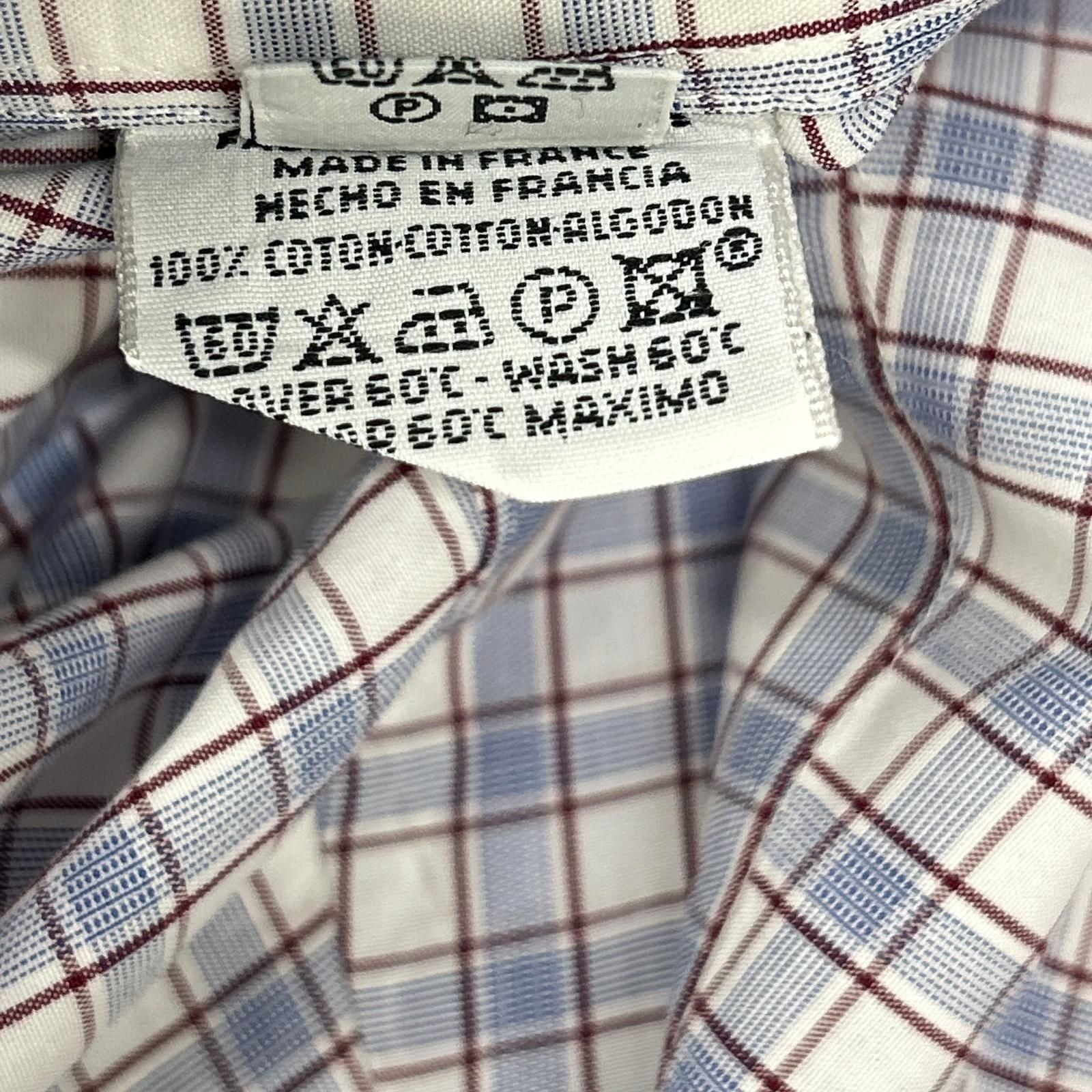 Hermes Check Series Button Long Sleeve Shirt — view 6