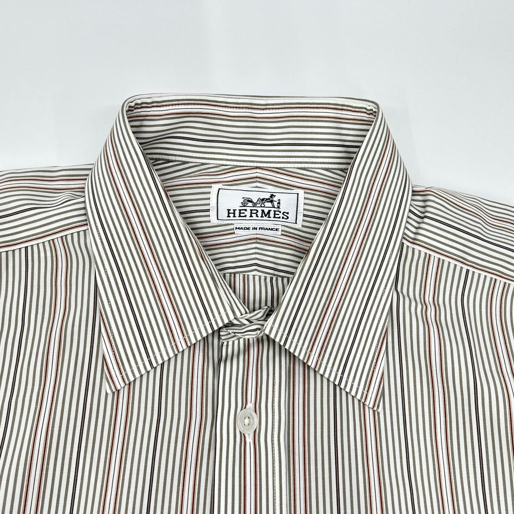 Hermes Striped Series Button Long Sleeve Shirt — view 6
