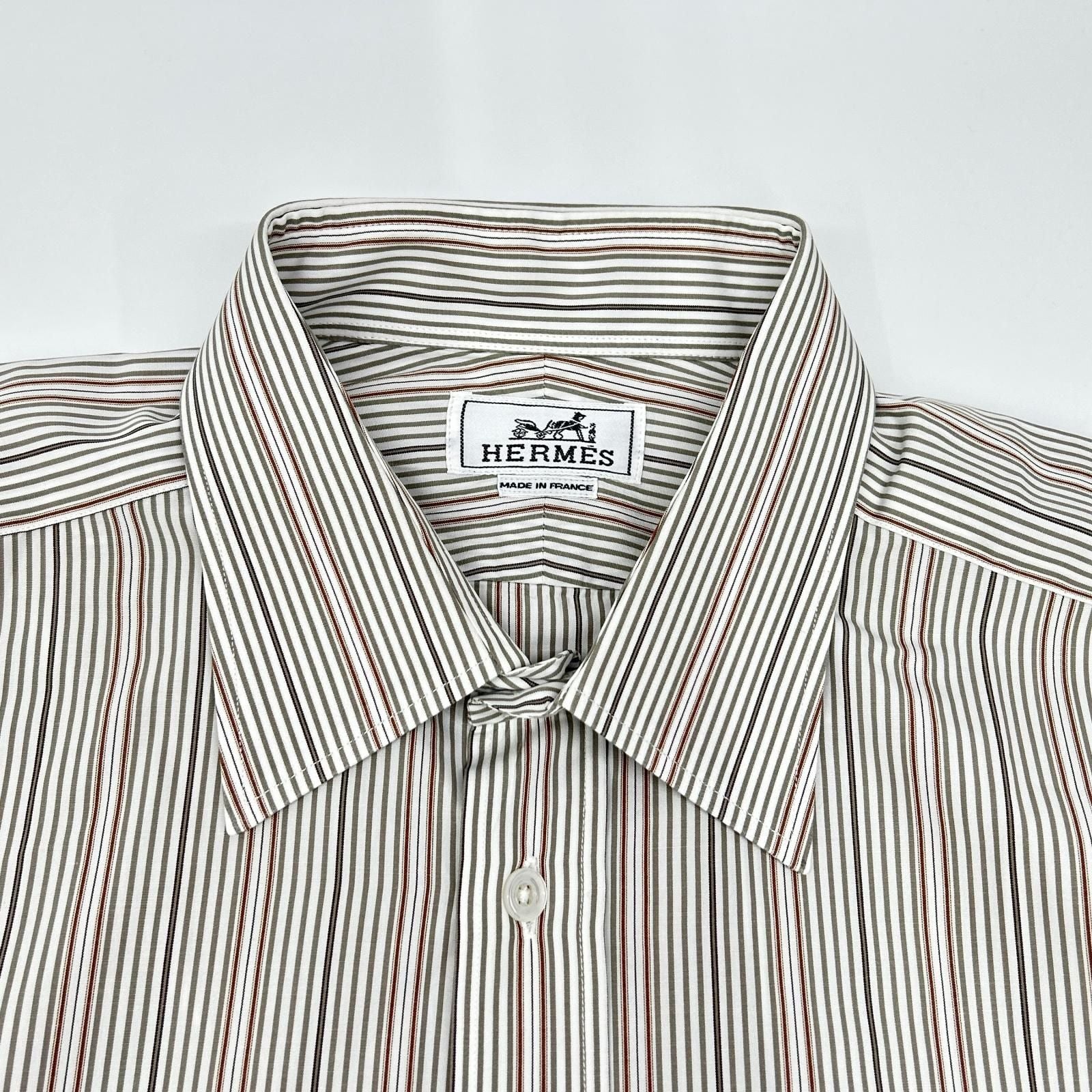 Hermes Striped Series Button Long Sleeve Shirt — view 6