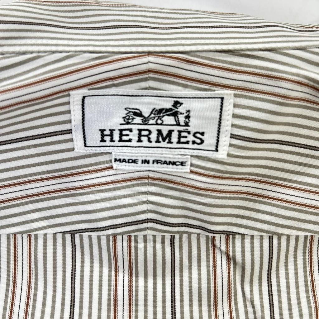 Hermes Striped Series Button Long Sleeve Shirt — view 4