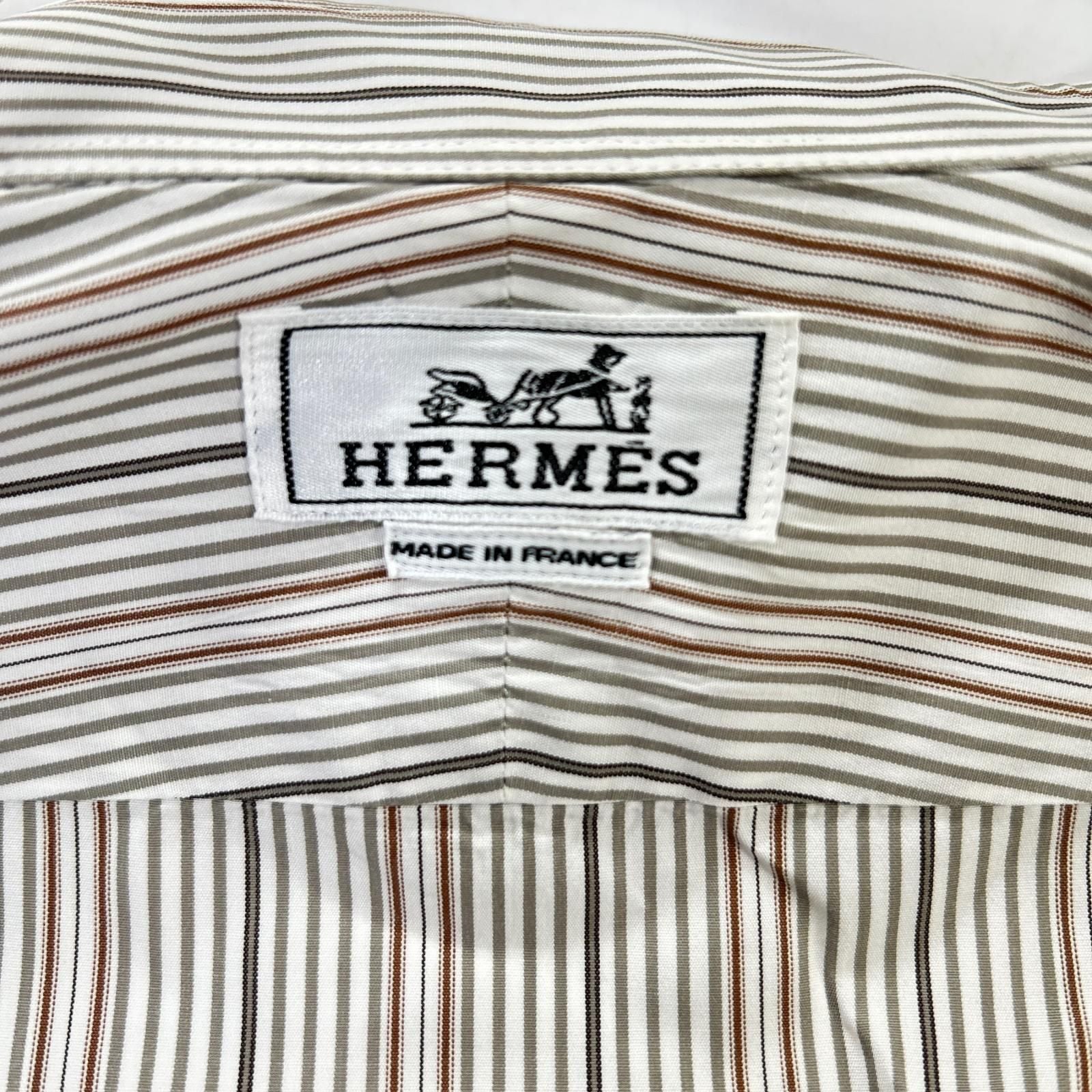 Hermes Striped Series Button Long Sleeve Shirt — view 4