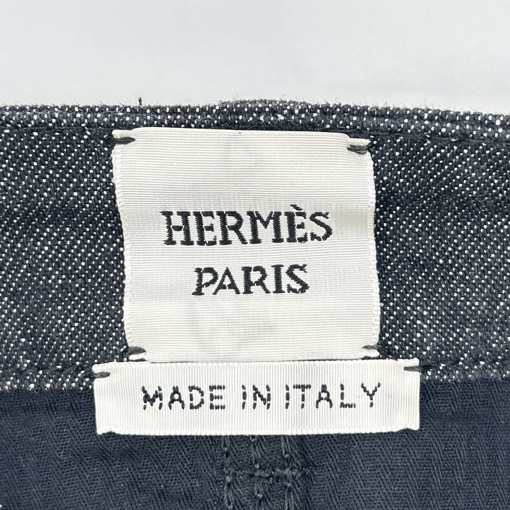 Hermes Indigo Series Button Denim Skirt 34 — view 4