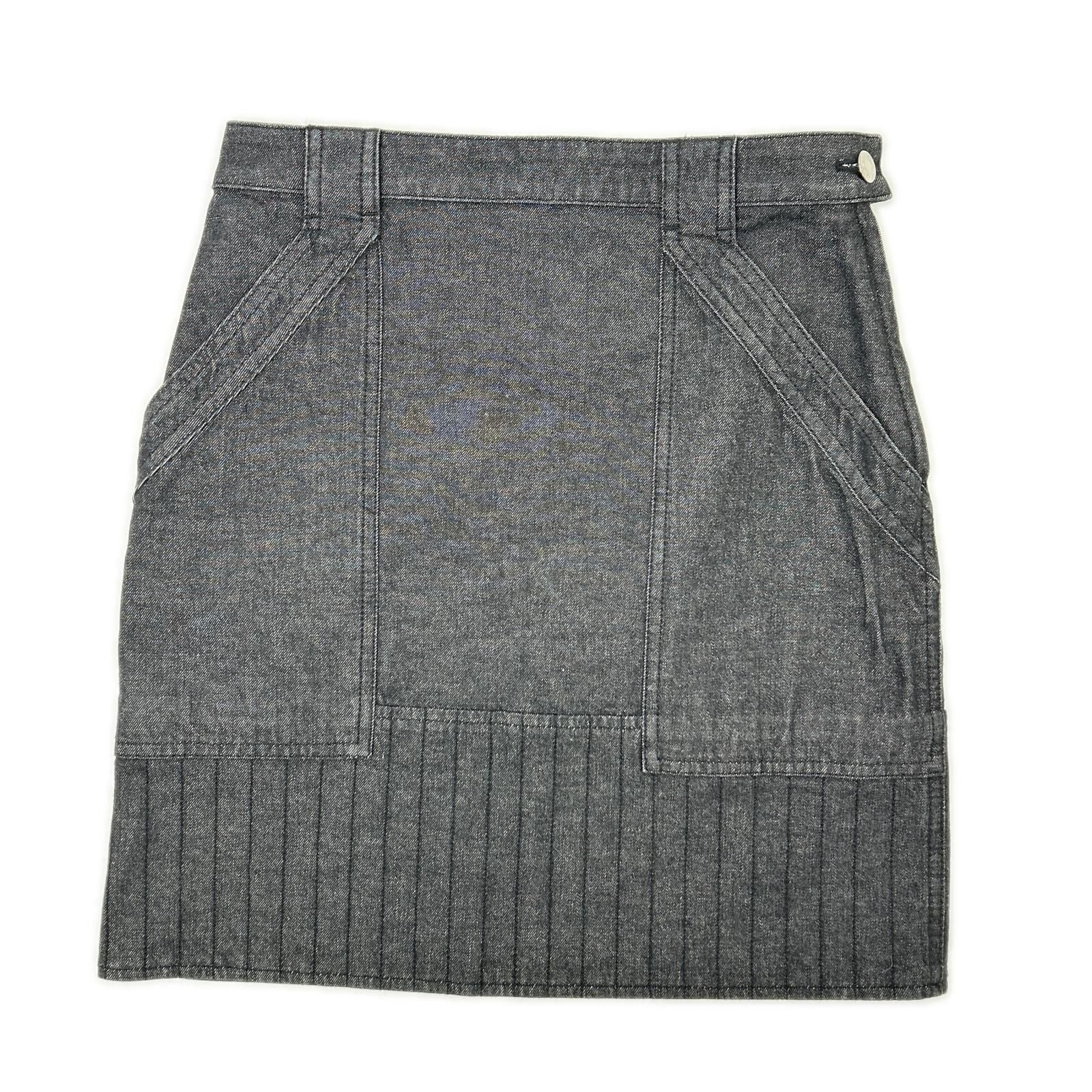 Hermes Indigo Series Button Denim Skirt 34