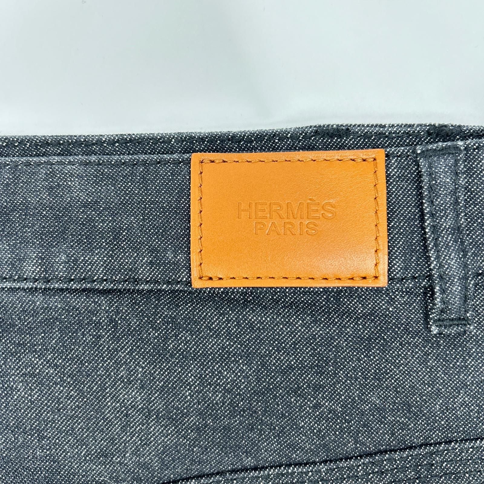 Hermes Indigo Series Button Denim Skirt 34 — view 3