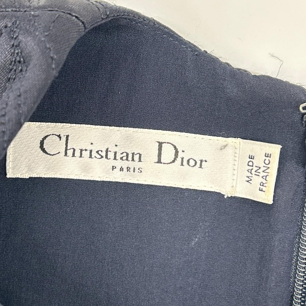 Dior Navy Silk Satin Dress 34 — view 3