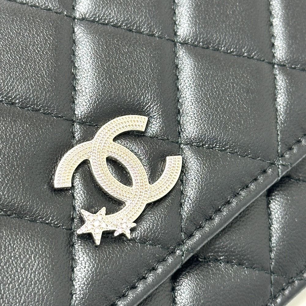 Chanel Shoulder Bag Star CC Logo Lambskin Black — view 6