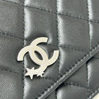 Chanel Shoulder Bag Star CC Logo Lambskin Black — view 6