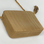 Chanel Shoulder Bag CC Logo Mademoiselle Leather Beige — view 2