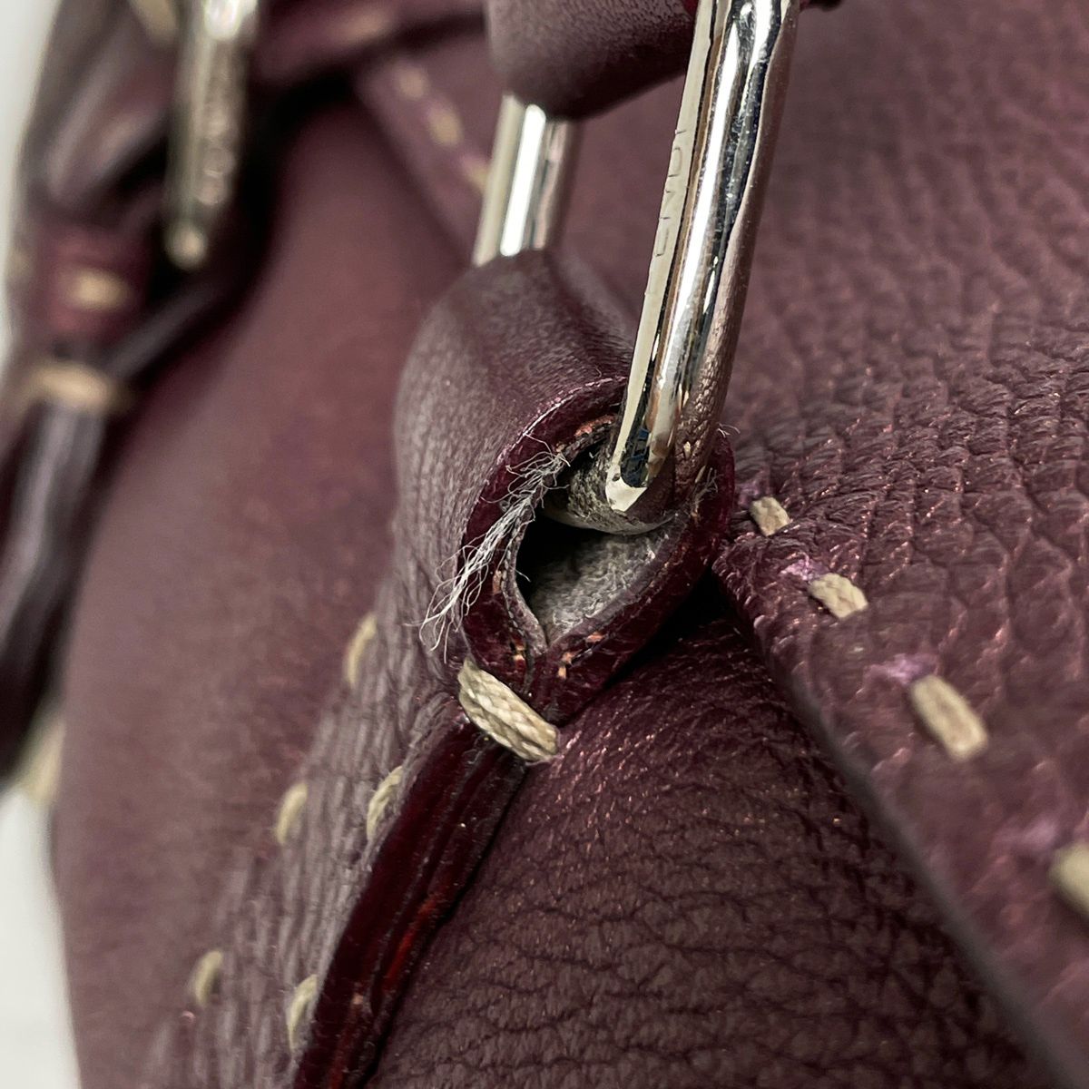 Fendi Shoulder Bag Selleria Linda Leather Purple — view 4