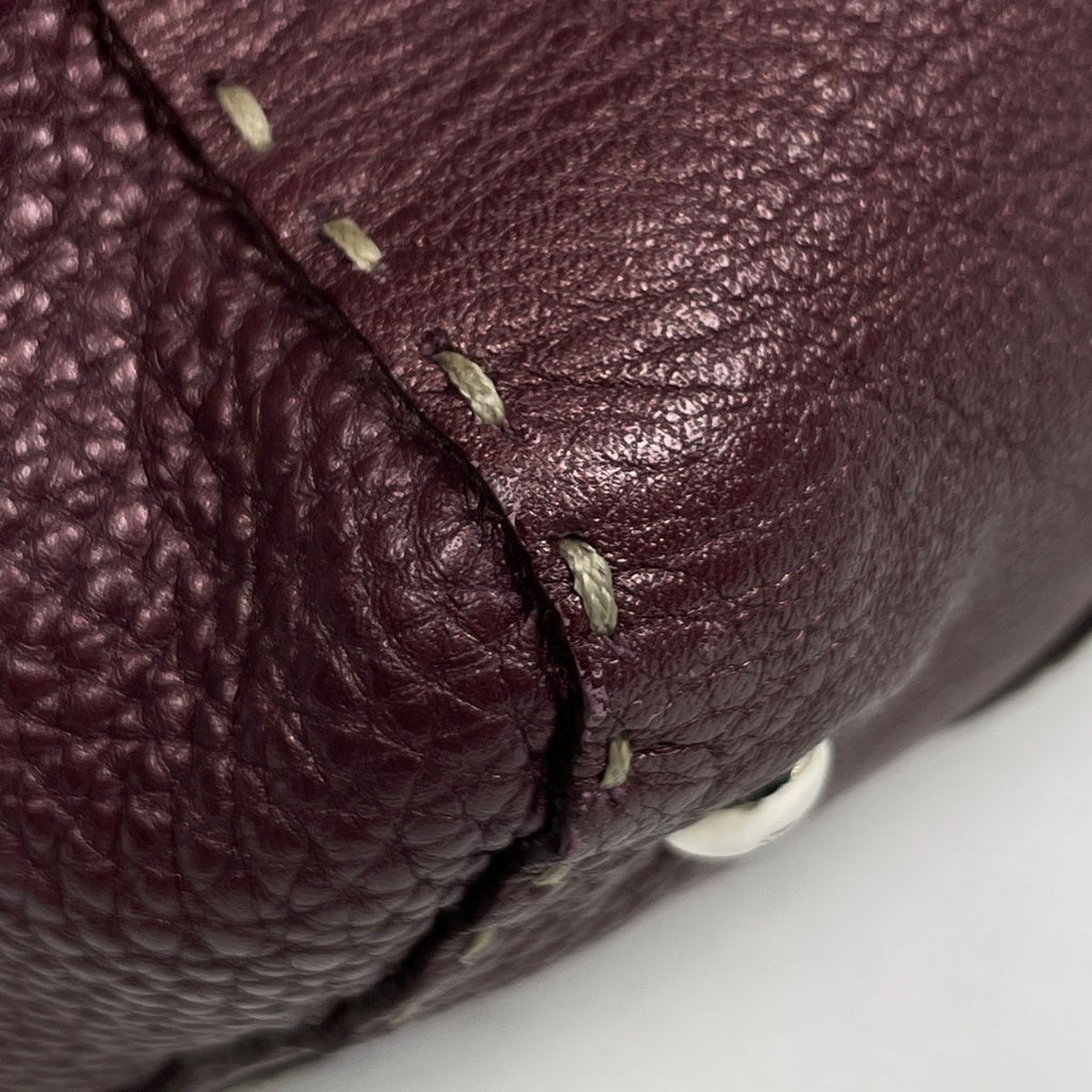 Fendi Shoulder Bag Selleria Linda Leather Purple — view 3